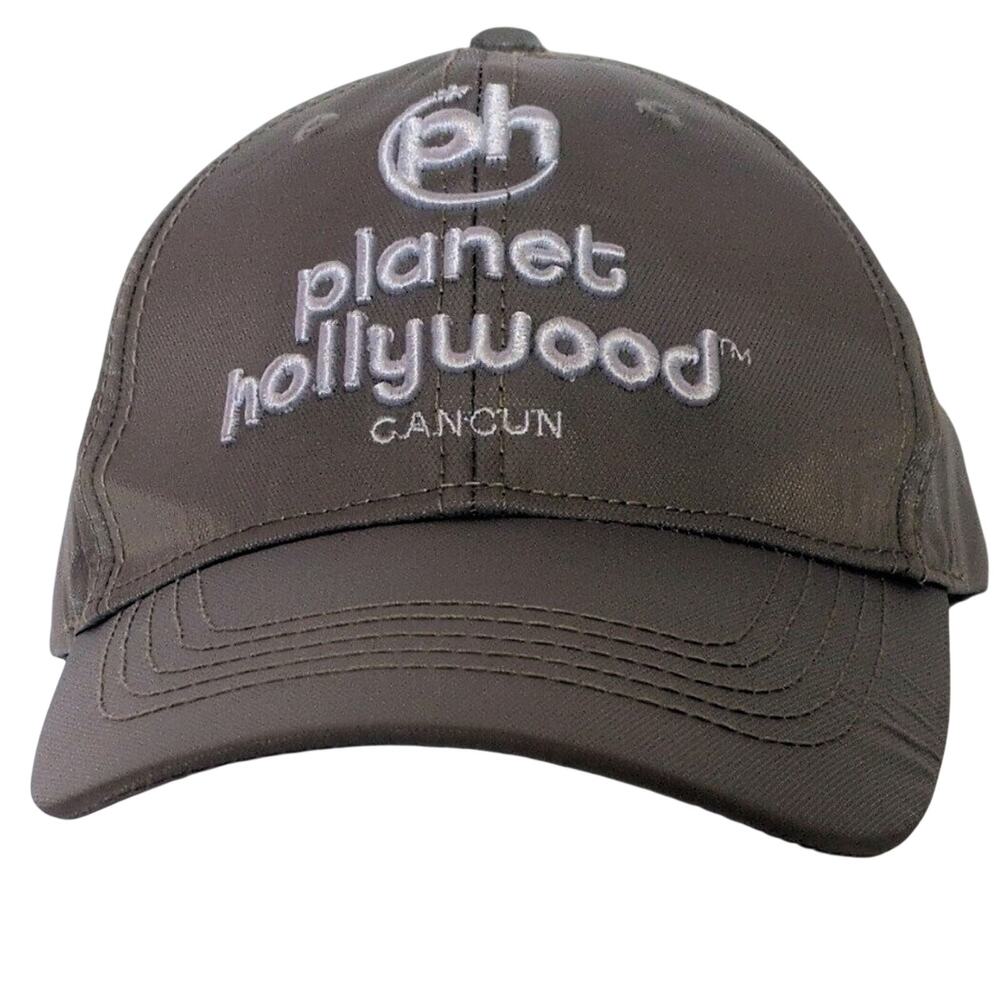 Planet Hollywood Baseball Cap Mens Dark Grey Charcoal Cancun Embroidered Hat NWT